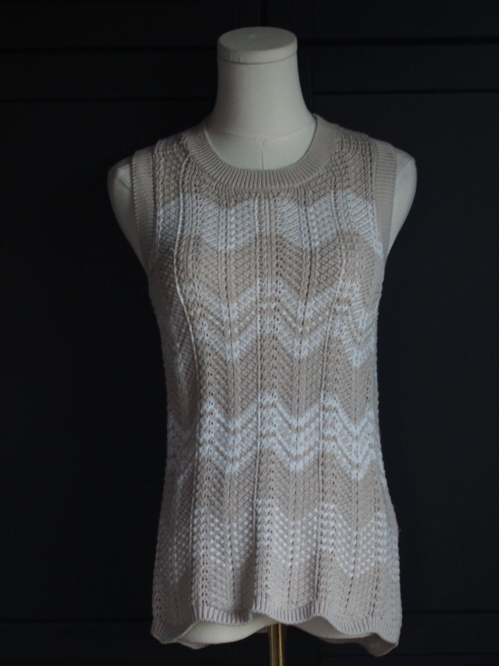 Banana Republic Factory | Cotton Chevron Open-Knit Sweater Tank / Vest